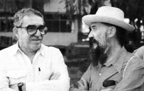 Fernando Birri y Gabriel Garcìa Màrquez durante la filmaciòn de "Un senor muy viejo..."
